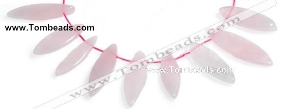 CRQ24 multi sizes flat rice shape rose quartz beads wholesale