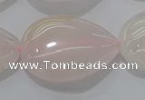 CRQ241 15.5 inches 18*25mm flat teardrop rose quartz beads