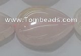 CRQ242 15.5 inches 22*30mm flat teardrop rose quartz beads