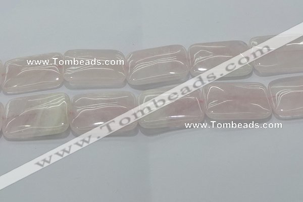 CRQ248 15.5 inches 30*40mm rectangle rose quartz beads wholesale