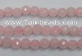 CRQ261 15.5 inches 6mm faceted round rose quartz beads