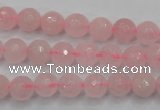 CRQ262 15.5 inches 8mm faceted round rose quartz beads