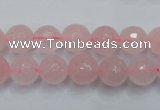 CRQ264 15.5 inches 10mm faceted round rose quartz beads