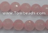 CRQ266 15.5 inches 12mm faceted round rose quartz beads