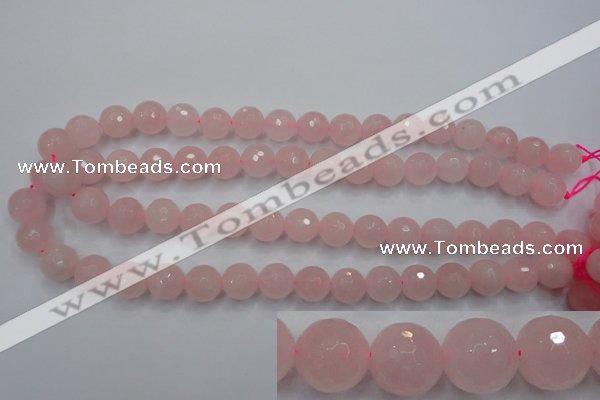 CRQ266 15.5 inches 12mm faceted round rose quartz beads