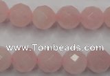 CRQ267 15.5 inches 12mm faceted round rose quartz beads