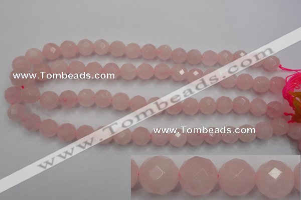 CRQ267 15.5 inches 12mm faceted round rose quartz beads