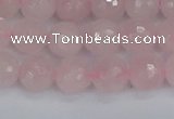 CRQ282 15.5 inches 8mm faceted round rose quartz beads wholesale