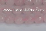 CRQ282 15.5 inches 8mm faceted round rose quartz beads wholesale