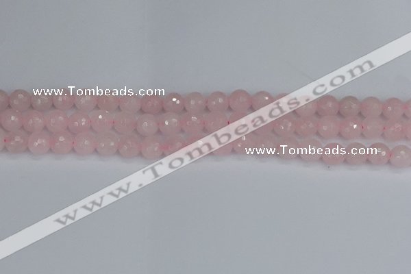 CRQ282 15.5 inches 8mm faceted round rose quartz beads wholesale