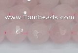 CRQ284 15.5 inches 12mm faceted round rose quartz beads