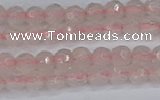 CRQ288 15.5 inches 4mm faceted round rose quartz gemstone beads