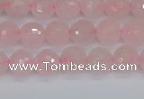 CRQ289 15.5 inches 6mm faceted round rose quartz gemstone beads