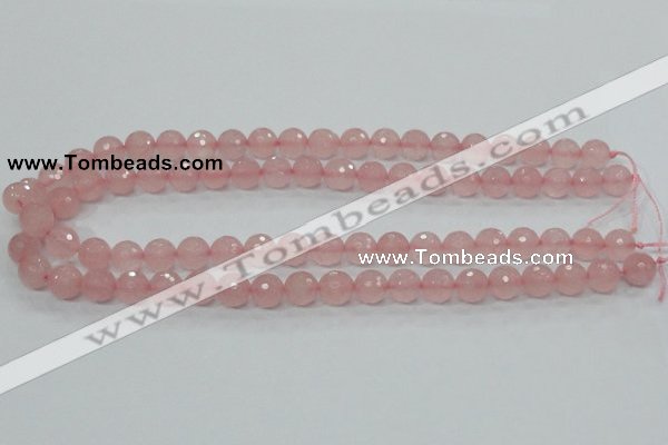 CRQ30 15.5 inches 10mm faceted round natural rose quartz beads