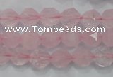 CRQ302 15 inches 10mm faceted nuggets rose quartz beads