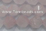 CRQ305 15 inches 16mm faceted nuggets rose quartz beads