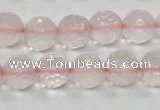 CRQ32 15.5 inches faceted round 12mm natural rose quartz beads