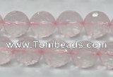 CRQ33 15.5 inches 14mm faceted round natural rose quartz beads