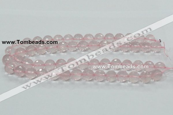 CRQ33 15.5 inches 14mm faceted round natural rose quartz beads