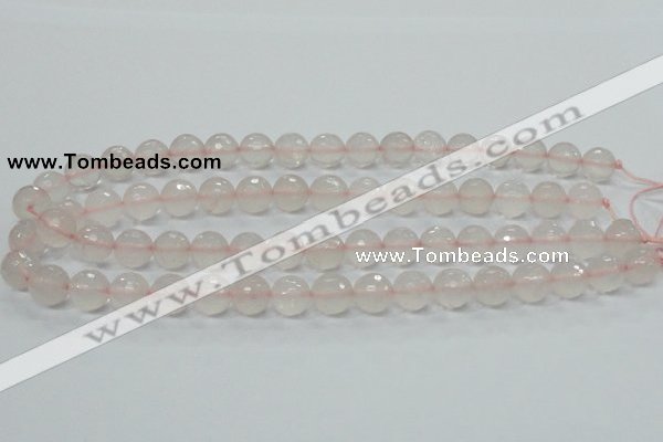 CRQ35 15.5 inches 12mm faceted round natural rose quartz beads