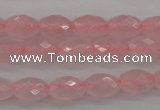 CRQ350 15.5 inches 6*9mm faceted rice rose quartz beads