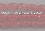 CRQ355 15.5 inches 6*9mm faceted teardrop rose quartz beads