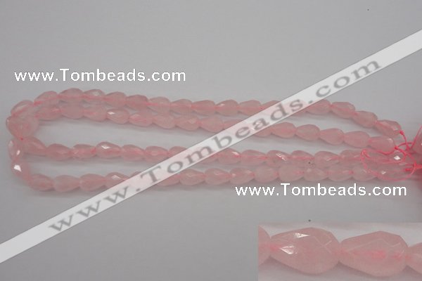 CRQ356 15.5 inches 8*12mm faceted teardrop rose quartz beads