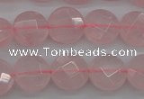 CRQ361 15.5 inches 10mm faceted coin rose quartz beads wholesale