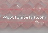 CRQ368 15.5 inches 8*8mm faceted diamond rose quartz beads