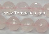 CRQ37 15.5 inches 16mm faceted round natural rose quartz beads