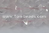 CRQ402 15.5 inches 8mm faceted nuggets rose quartz beads