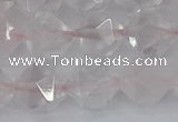 CRQ403 15.5 inches 10mm faceted nuggets rose quartz beads