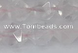 CRQ404 15.5 inches 12mm faceted nuggets rose quartz beads