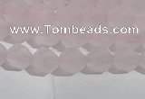 CRQ406 15.5 inches 6mm faceted nuggets matte rose quartz beads