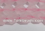 CRQ408 15.5 inches 10mm faceted nuggets matte rose quartz beads