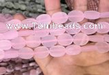 CRQ421 15.5 inches 12*16mm oval matte rose quartz beads wholesale