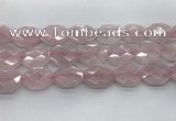 CRQ427 22*28mm - 25*30mm faceted octagonal rose quartz beads