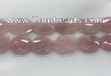 CRQ429 30*35mm - 35*45mm faceted octagonal rose quartz beads