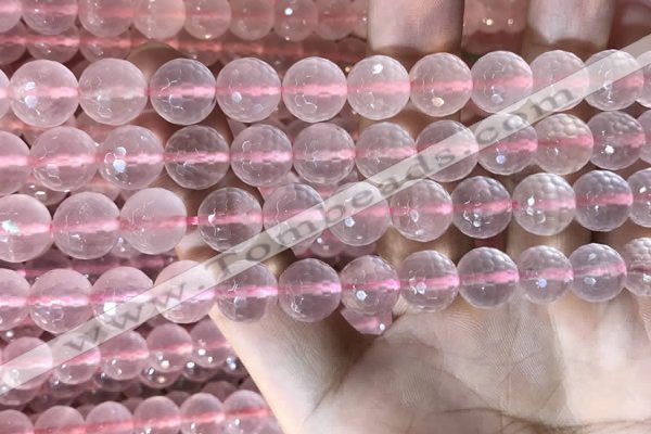 CRQ445 15.5 inches 10mm faceted round rose quartz beads