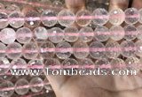 CRQ447 15.5 inches 12mm faceted round rose quartz beads