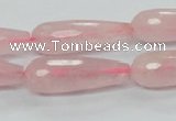 CRQ45 15.5 inches 10*30mm faceted teardrop natural rose quartz beads