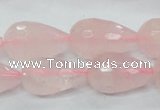 CRQ46 15.5 inches 14*20mm faceted teardrop natural rose quartz beads