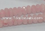 CRQ48 15.5 inches 6*10mm faceted rondelle natural rose quartz beads