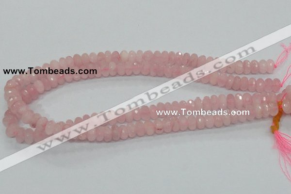 CRQ48 15.5 inches 6*10mm faceted rondelle natural rose quartz beads