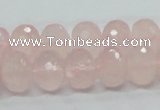 CRQ49 15.5 inches 10*14mm faceted rondelle natural rose quartz beads