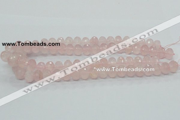 CRQ49 15.5 inches 10*14mm faceted rondelle natural rose quartz beads