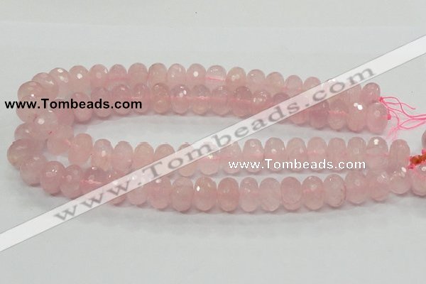 CRQ50 15.5 inches 10*16mm faceted rondelle natural rose quartz beads