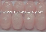 CRQ51 15.5 inches 15*20mm faceted rondelle natural rose quartz beads