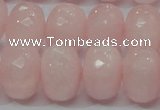 CRQ51 15.5 inches 15*20mm faceted rondelle natural rose quartz beads