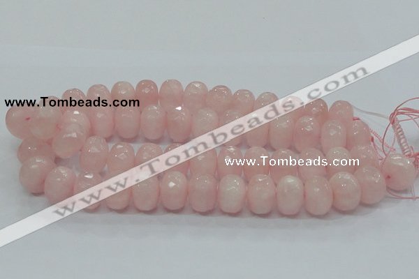 CRQ51 15.5 inches 15*20mm faceted rondelle natural rose quartz beads